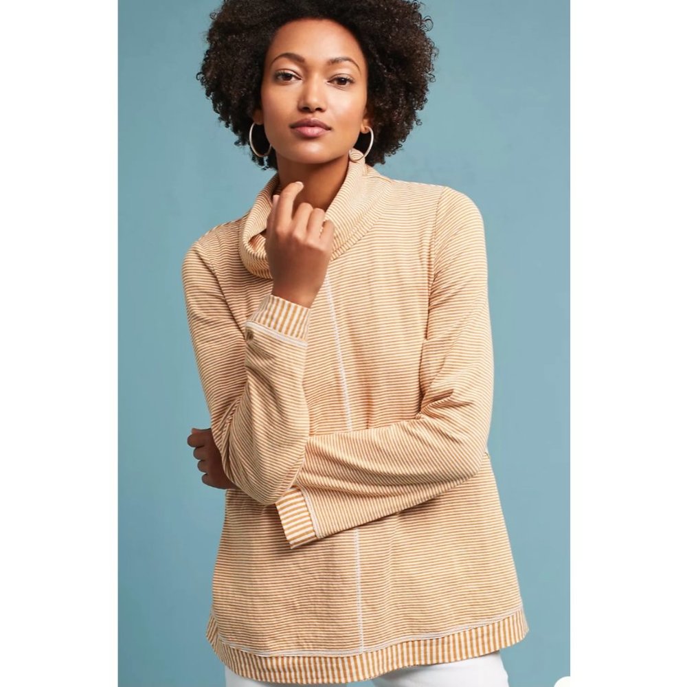 MAEVE Tai Cowl Neck Stripe Sweater